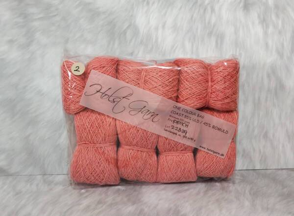 輸入 毛糸 Holst Garn ホルストガーン ワンカラーバッグ COAST コースト ウール55% コットン45% 約200g Peach 海外 (2)