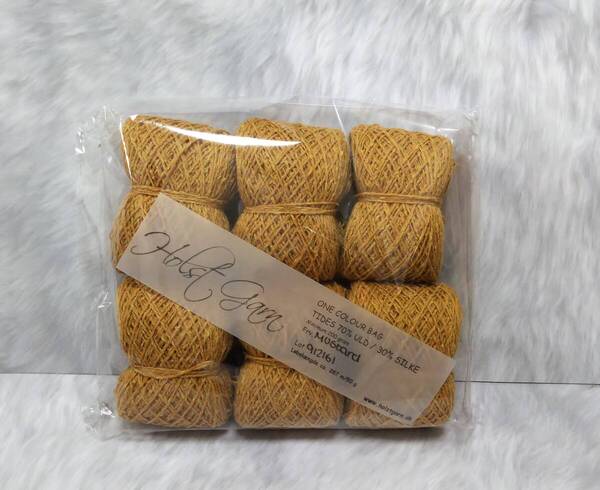輸入 毛糸 Holst Garn ホルストガーン ワンカラーバッグ TIDES タイズ ウール70% シルク30% 約200g Mustard 海外