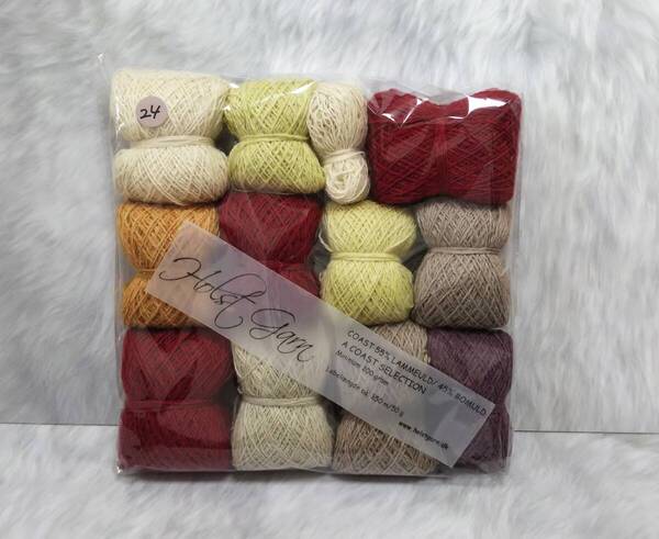 毛糸 Holst Garn ホルストガーン セレクション COAST ウール55% コットン45% 約200g レッド&ブラウン&パープル系 海外 (24)