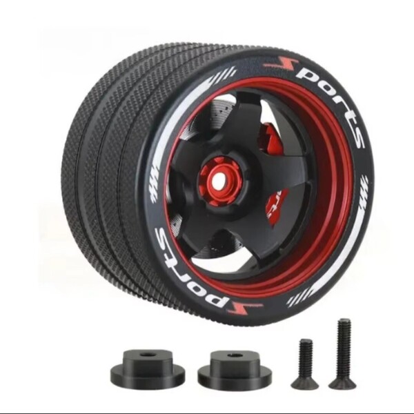 即決《送料無料》■高級■ 5本スポーク 赤■ アルミ ハンドル ステアリング ホイール FUTABA SANWA KO 等 4PX 7PX 10PX MT4 MT5 MT2 MT17