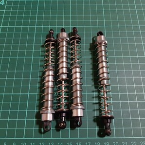 即決《送料無料》 ■超ロング130mm■黒銀■ 新品 1/10 アルミ オイル ダンパー クローラー ラジコン クライミング AXIAL RC 4WD CMX GS01