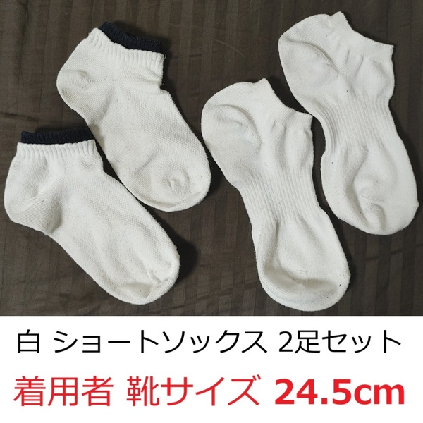 春夏★白ソックス 2足セット 23~25cm 甲 メッシュ アーチサポート アンクルソックス 甲 くるぶし ショート 靴下 夏用 春 夏 白 そうじ