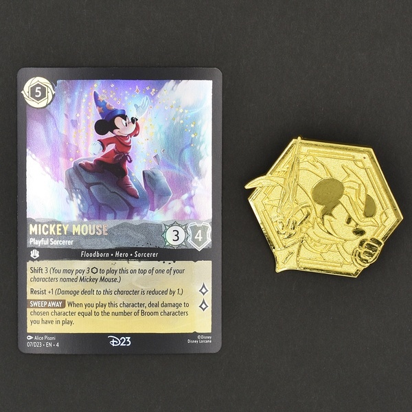 ミッキーマウス ファンタジア ソーサラー ディズニー ロルカナ D23 2024 EXPO 英語版 ピンバッジ Disney Lorcana Mickey Mouse 海外限定