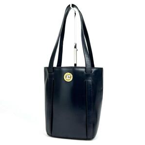 【美品】CELINE セリーヌ ワンショルダー 肩掛け スターボール ゴールド金具 トートバッグ ハンドバッグ レザー 紺色 ネイビー フォーマル