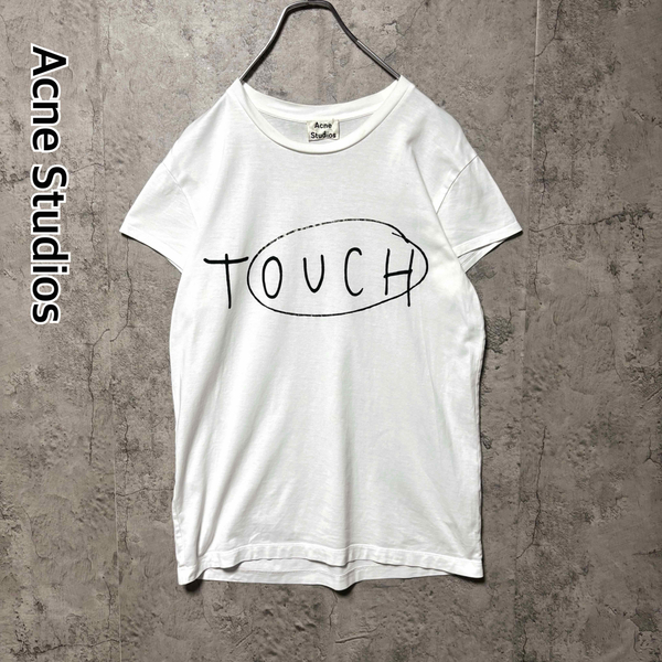 * アクネストゥディオズ TOUCHロゴ 半袖カットソー 半袖Tシャツ プリント S-M相当 Acne Studios