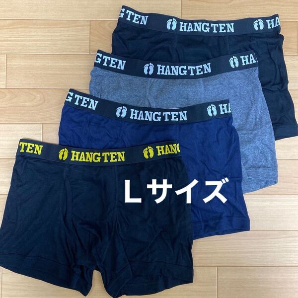 L ハンテン HANG TEN ボクサーパンツ ボクサーブリーフ4枚 前開き メンズ紳士 アンダーウェア インナーパンツ 肌着 下着 男子中学生高校生