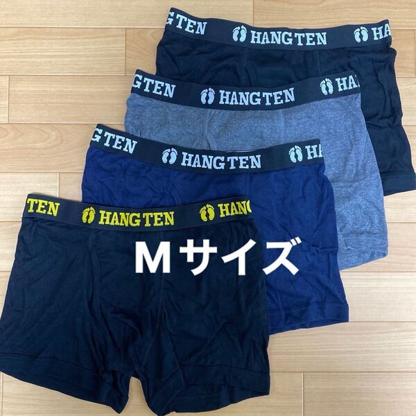 M ハンテン HANG TEN ボクサーパンツ ボクサーブリーフ4枚 前開き メンズ紳士 アンダーウェア インナーパンツ 肌着 下着 男子中学生高校生