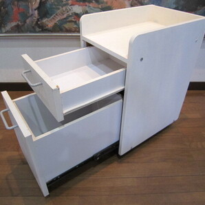 キャスター付 レトロ アンティーク ビンテージ 木製 袖机 脇机 サイドデスク サイドテーブル お洒落 機能性 収納力抜群 WOODEN ART ★31