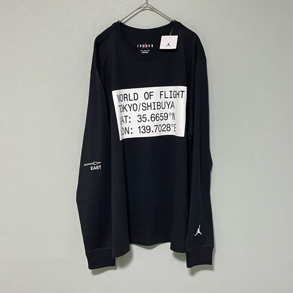 2XL 新品 ジョーダン WOF 限定 ジョーダン Tシャツ 黒 ロンT 長袖 渋谷店 World of Flight Tokyo Shibuya NIKE