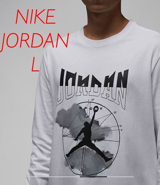 L 新品 NIKE ナイキ JORDAN ジョーダン DRI-FIT 長袖 ロングスリーブ Tシャツ ロンT 白 ホワイト