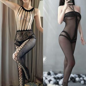 ボディストッキング 穴あき 全身網タイツ セクシーランジェリー ボディタイツースケスケ 全身ストッキング コスプレパンスト2枚