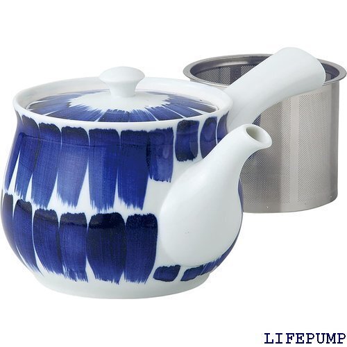 波佐見焼 急須 刷毛目柄 特大サイズ スーパーステンレス 茶こし付 容量約600ml 日本製 14519 12960