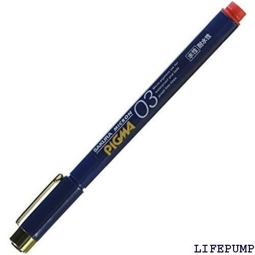 サクラクレパス 水性マーカー ピグマ 0.3mm 赤 ESDK03#19 3個セット 13069