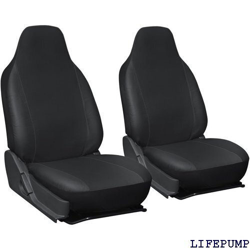 MIFO 汎用シートカバー 運転席と助手席 2個セット シートを汚れから守るシートカバー ブラック 13638