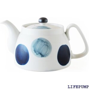 波佐見焼 CtoC JAPAN ステンレス 茶こし付き 描丸紋 W17.5×D11.2×H9 cm 445 cc 14084