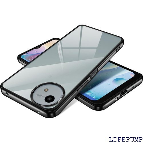 AQUOS wish4 ケース クリア 薄型 アクオス カバー 透明 TPU 耐衝撃 人気 落下防止 ブラック 2422