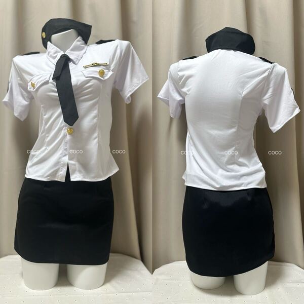 セール ポリスコスプレ コスチューム セクシーランジェリー 制服 コスプレ衣装 上下セット