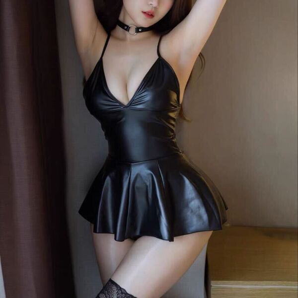 PUセクシーキャミソール ワンピース セクシーミニスカート エロカワ服 ナイトウェア 可愛いベビードール 美乳