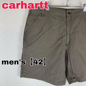 Z089【carhartt】ハーフパンツ ショートパンツ【メンズ42】カーキ
