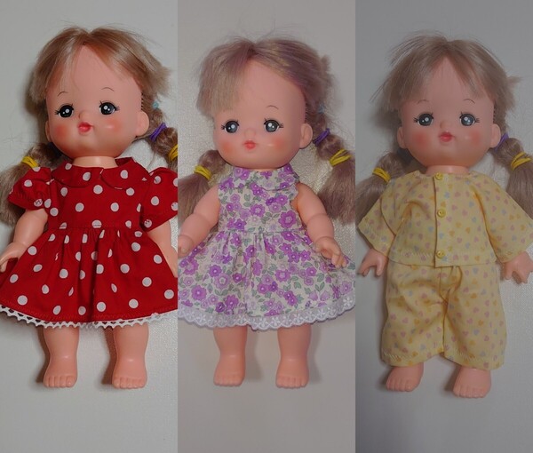 ハンドメイド メルちゃん服 ワンピース2着 パジャマ 4