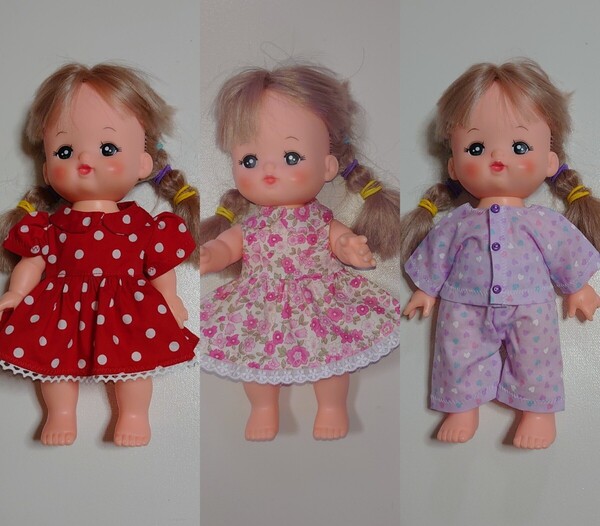 ハンドメイド メルちゃん服 ワンピース2着 パジャマ 2