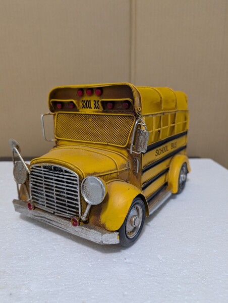 アンティーク雑貨 インテリア小物 CD/DVDケース VINTAGE ヴィンテージ雑貨 SCHOOLBUS スクールバス ブリキ製品 エイジング加工