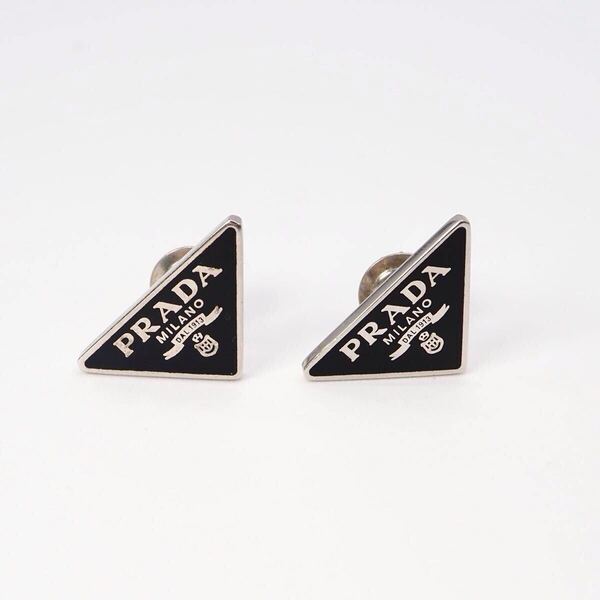 PRADA トライアングルロゴ シンボル ピアス シルバー925 プラダ