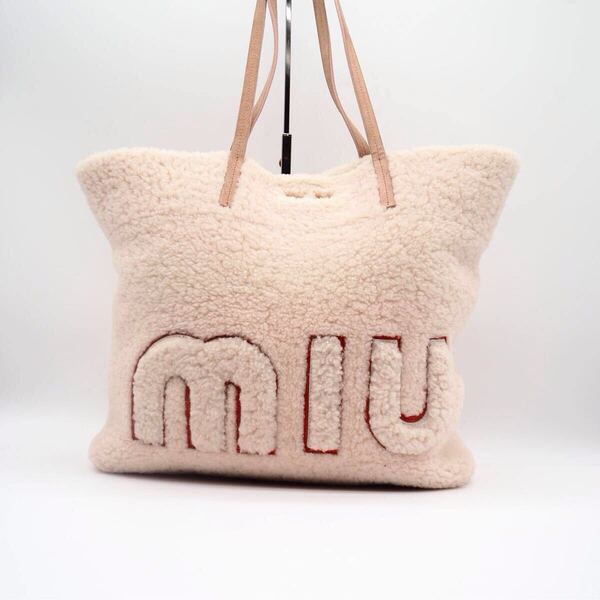 MIUMIU ムートン トートバッグ ピンク ミュウミュウ