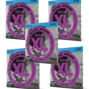【5個】D'Addario ダダリオ EXL120 エレキ弦 .009-.042