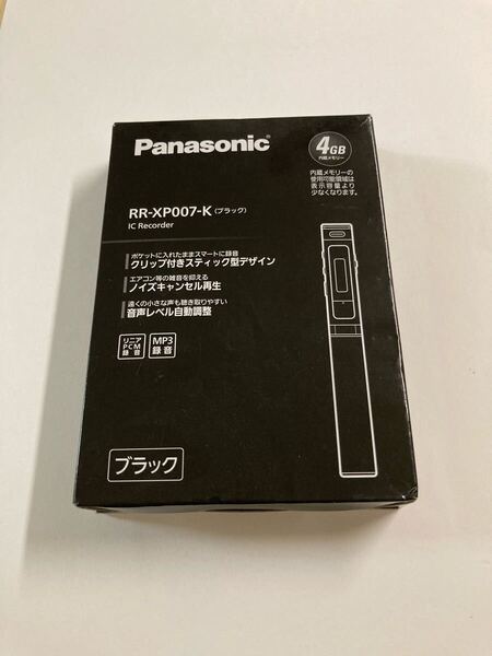 パナソニック ICレコーダー 4GB スティック型 ブラック RR-XP007-K