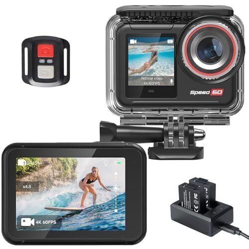 Hiicam speed60 防水アクションカメラ スポーツカメラ 4K60FPS 30MP WiFi搭載 EIS手ブレ補正 外部