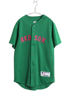 красный носки Baseball рубашка мужской M степени / б/у одежда MLB официальный majestic большой Lee g форма игра рубашка сетка