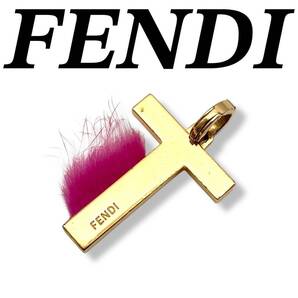 フェンディ ネックレストップ チャーム ゴールド ピンク T型 70519