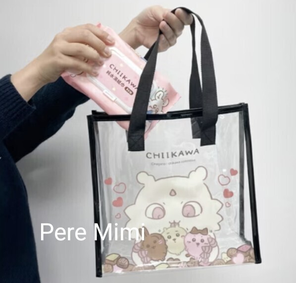 ちいかわ あの子 ちいかわ ハチワレ うさぎ トートバッグ 海外限定 クリアバッグ 新品 未開封 かばん 日本未発売
