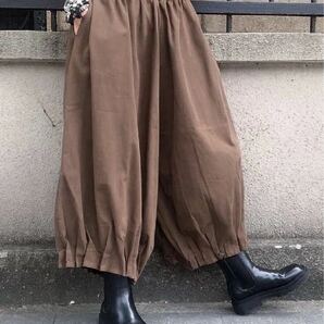 ★新品★ ワイドパンツ シルエット バルーン 韓国 レディース パンツ コクーンパンツ カーキ XL