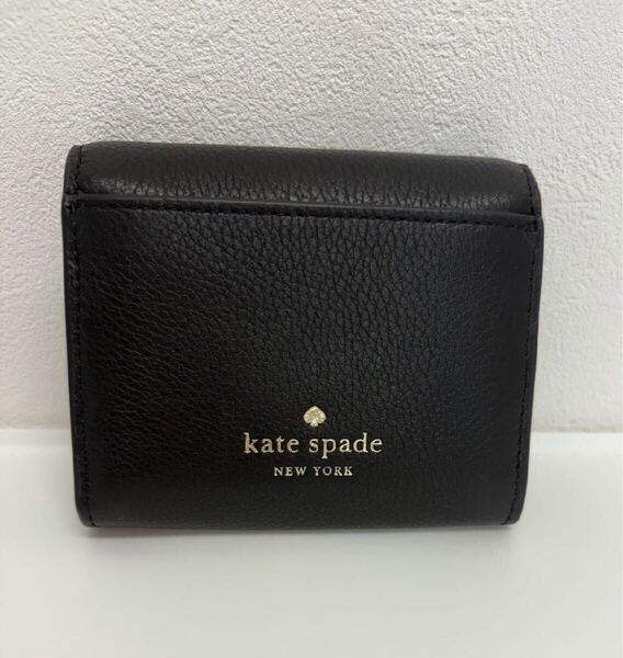 ★新品★ kate spade ケイトスペード ミニ財布 二つ折り財布 シグネチャー 折りたたみ財布 ブラック 未使用品