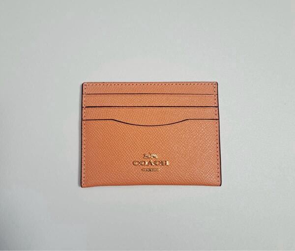 ★新品★ レディース COACH コーチ カードケース パスケース 本革 レザー 名刺入れ アウトレット ピンク 未使用品