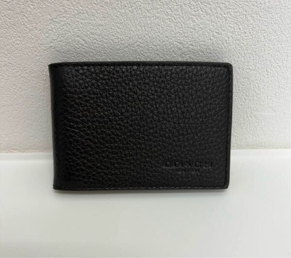 ★新品★ COACH コーチ カードケース 名刺入れ 財布 折りたたみ財布 シグネチャー ブラック 未使用品