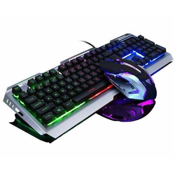 ★新品★ ゲーミングキーボード マウスセット バックライト付き ゲームキーボード メカニカル ブラック 未使用品