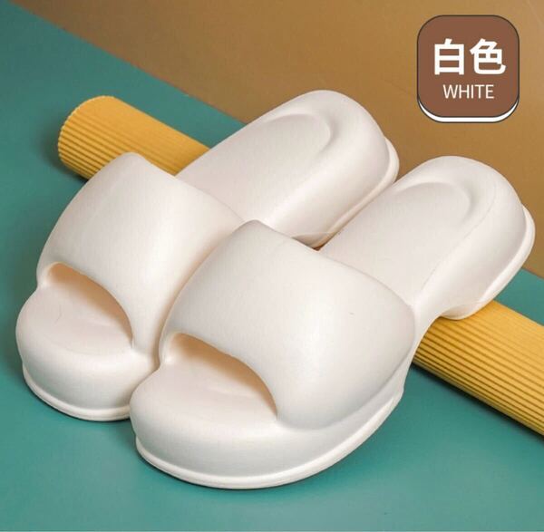★新品★ 厚底 スリッパ 厚手 サンダル レディース 韓国 アウトドア ホワイト 未使用品 23cm