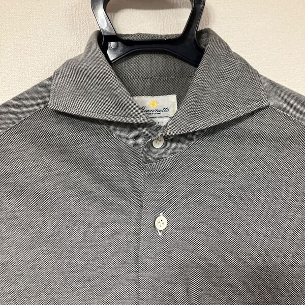 Giannetto ホリゾンタルカラー シャツ 15-38 グレー