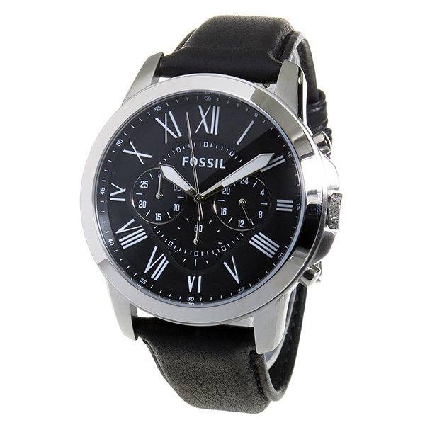 フォッシル FOSSIL グラント クオーツ メンズ クロノ 腕時計 FS4812 ブラック ブラック