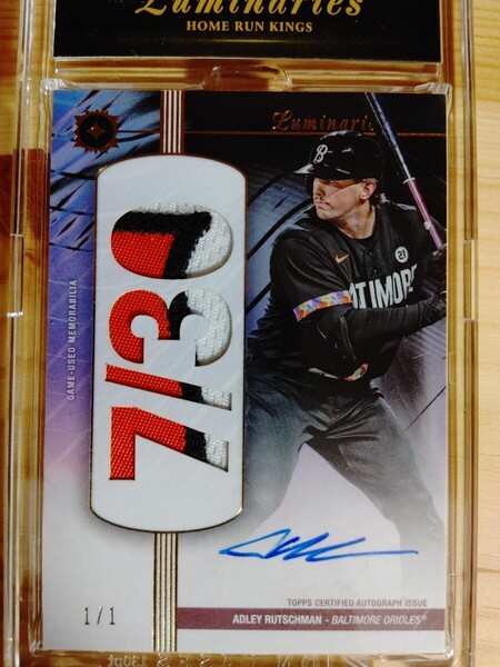 1/1 ラッチマン 直筆サインカード topps luminaries patch auto Adley Rutschman 世界1枚限定 オリオールズ relic