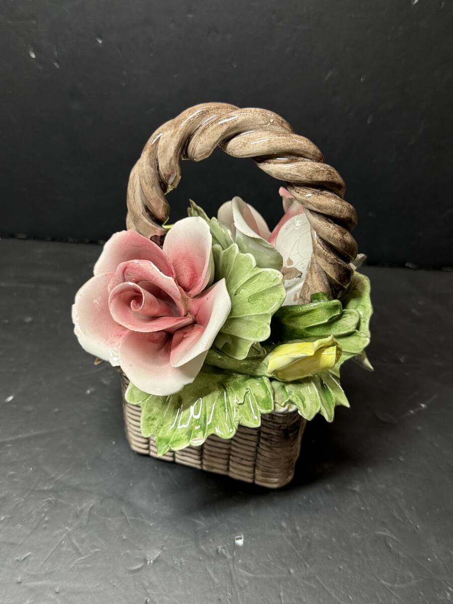 Capodimonte カポディモンテ イタリア製 陶花 花台 置物