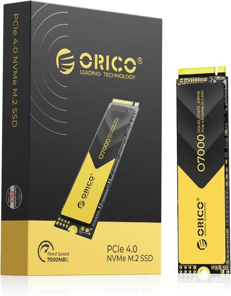 ORICO O7000 4TB NVMe SSDヒートシンク付き SLCキャッシ 3D NAND NVMe PCIe4.0 M.2