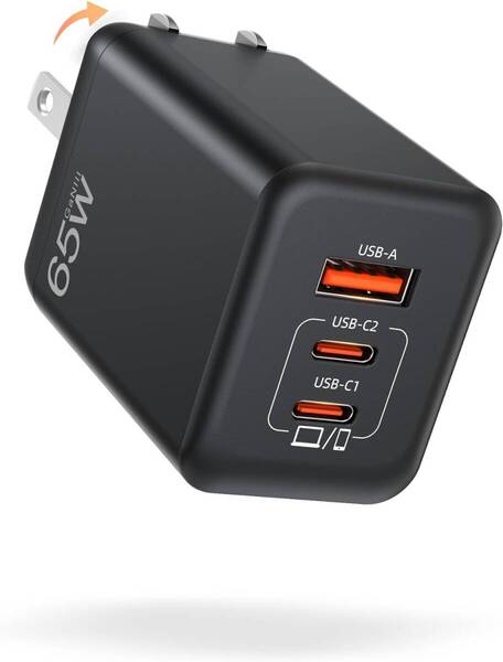 PD 充電器 type-c【進化超軽量極小型】65w 急速充電器 タイプc 三台同時充電 usb c 充電器 iphone15