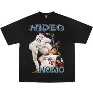 野茂英雄 ドジャース Tシャツ ブラック vintage./.,