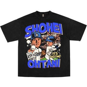 大谷翔平 Dodgers Tシャツ ブラック vintage,./