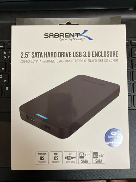 2.5インチ/SSD外付けケース/SSD換装/HDDクローン/クローンソフト付(ダウンロード版) /SABRENT/SATA SSD/ HDD 最大16TB/未開封/未使用