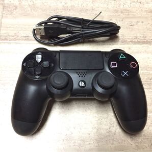 ★美品即決★PS4 SONY純正品 コントローラー デュアルショック4 ブラック ケーブル付